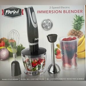 Parini Black Immersion Blender with Accessories